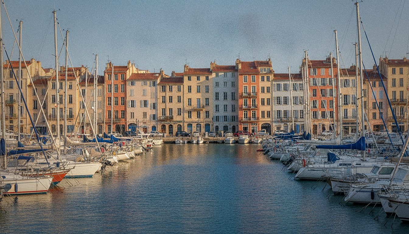 Le Vieux-Port de Marseille avec ses bateaux amarrés et les immeubles colorés en arrière-plan