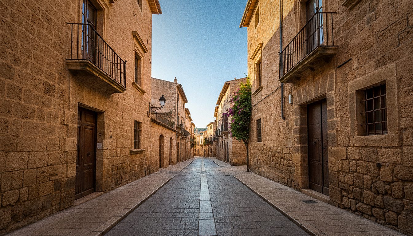 Rue du centre historique de Palma de Majorque, destination pour une location de voiture sans caution